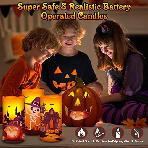 Candelas de Halloween assustadoras operadas por bateria, decorações de Halloween decoração de casa de decoração