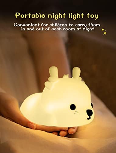 Chwares Night Light for Kids, Deer Nursery Night Lights com bateria, abajur de 7 colorido, decoração de quarto,