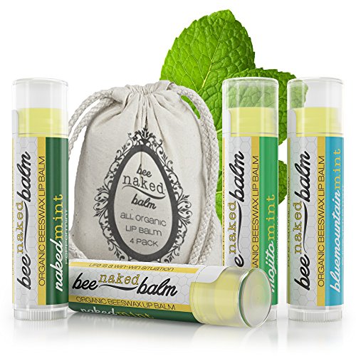 Balma de lábios orgânicos da belakedbalm - Variedades 4 pacote de amante da hortelã - de