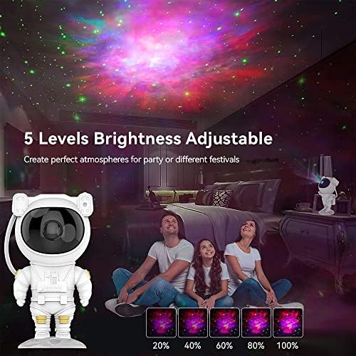 Astronauta Light Projector, Star Projecor Galaxy Night Light for Kids, lâmpada de led de nebulosa estrelada Astro