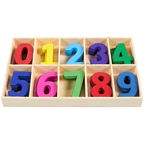 Números de madeira para jogos de aprendizado, ferramenta educacional