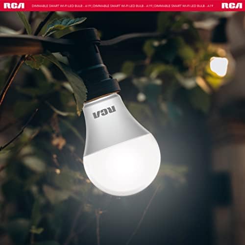 Lâmpadas Smart RCA, lâmpada LED Wi-Fi, luzes LED diminuídas, 800 lúmens premiáveis ​​10W, compatíveis