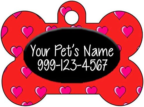 Corações coloridas Id personalizadas Tag de cachorro personalizado com nome e número