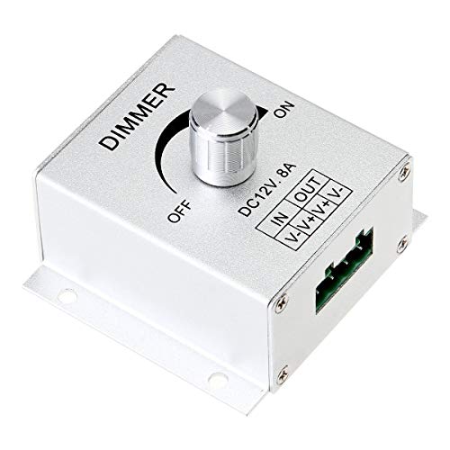 Supernight 12V Dimmer Switch, mano de alumínio mais escuro DC12V-24V 8A Controlador DiMer de botão de canal