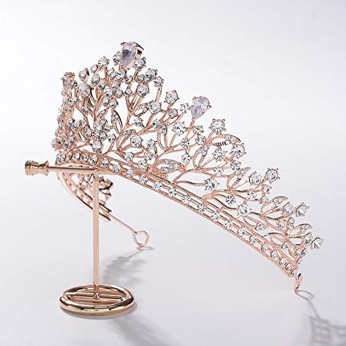 SunShinesmile noiva strô cristal tiara coroa de ouro acessórios de cabelo de noiva para mulheres wedding tiara coroa