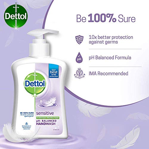 Lavagem das mãos sensíveis ao líquido de Dettol - 200 ml com bolsa de lavagem líquida de líquido original de
