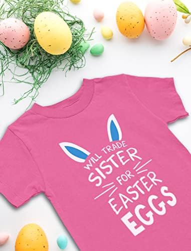 Camiseta da irmã do comércio de ovos meninos da camisa de Páscoa de Páscoa de Bunny de irmãos de irmãos