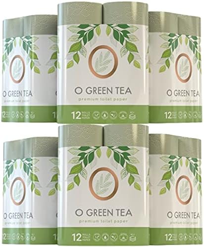 O papel higiênico de chá verde, 3 dobras = 2 ply 78 mega rolos = 2 rolos duplos, feitos usando