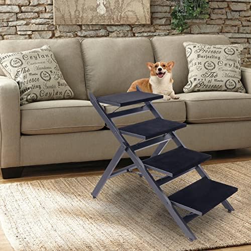 Stonehomy 4 camadas dobráveis ​​degraus de cachorro escadas para cães para câmeras altas Couch