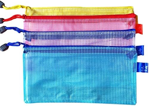 Vikenner 10 PCS zíper bolsa de malha de malha de documentar cor aleatória feita de material de PVC pode