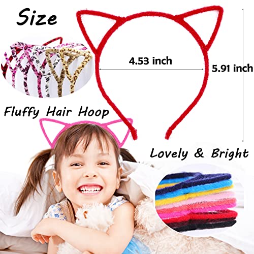 24 cores Bandas de cabeça para orelhas de gato, acessórios de cabelo de banda de cabelos de