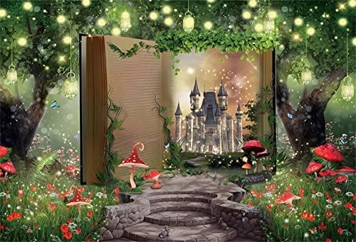 Cenário da floresta mágica 7x5ft meninas encantadas cenário do castelo para festa de aniversário da