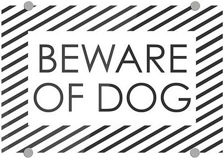 CGSignLab | Cuidado com o sinal de acrílico premium Cuidado com cães -Stripes White | 18 x12