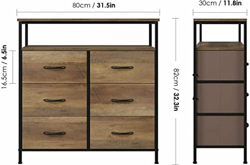 Baú de armazenamento de armazenamento de aparador de tjlss com 6 gavetas móveis de madeira para casa para quarto