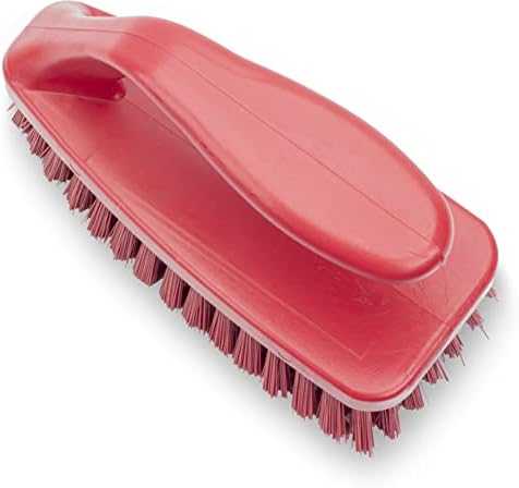 Esparta 40024ec05 Escova de esfoliação de poliéster, escova de mão para limpeza, 6 polegadas, vermelho
