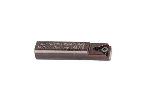 Widia S10BSTCCN11 LR Série 90 ° Porta de ferramenta em miniatura, aço, diâmetro de haste de 10 mm, profundidade