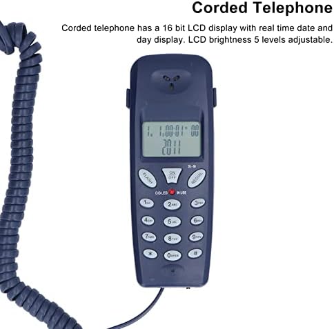 Testador de telefone Ashata com cabo de conexão, FSK DTMF ID do chamador, exibição de 16 bits,