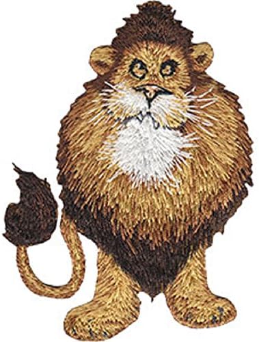 Animal Club Lion Patch - Animal Figura Lion Bordado Premium Arte Iron -On/Sew -On Patch - 3 x 4
