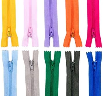 Zíperes de nylon de 100 peças, suprimentos para zíperes de costura coloridos de 12 polegadas para artesanato