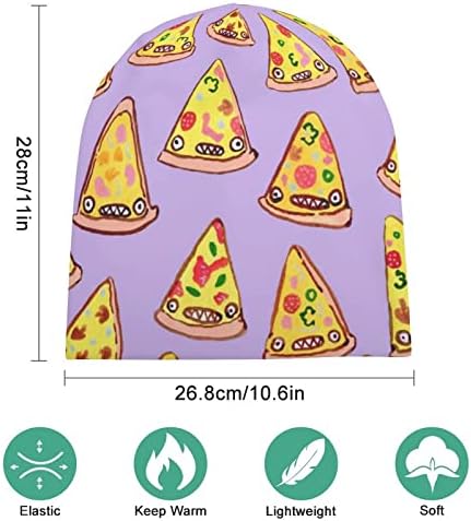 Baikutouan Pizza Party Print Feanie Hats for Men Mulheres com Design
