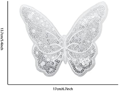 Qusmeiyici 10pcs lantejoulas de aplicação de borboleta bordados, dIY costurar em patch ferro