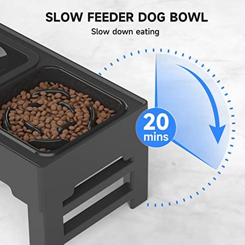 Els Pet Pet Bowls de cachorro elevados, tigela de cachorro elevada ajustável com tigela de cachorro de alimentação