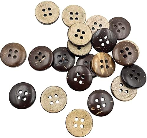 50pcs espessos de coco natural 4 orifícios botões de botão/costura de 1 polegada pt278