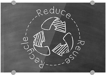 CGSignLab | Reduza a reutilização de reciclagem -Circle -Blackboard Premium escovado sinal de