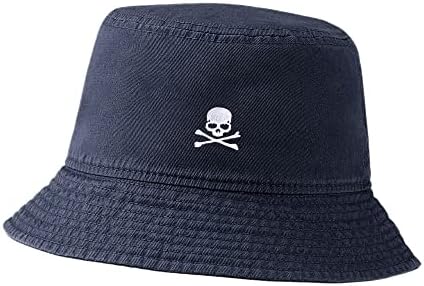 Lexiuyibai chapéu para homens para homens pirata crânio e ossos cruzados ossos bordados algodão