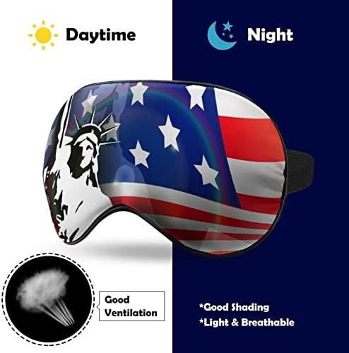 Bandeira Americana, a Estátua da Liberdade Funny Sleep Máscara de Máscara para os olhos macios cobertos oculares