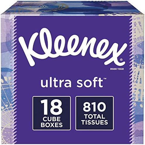 Kleenex Ultra Soft Facial Facial, 18 caixas de cubos, 45 tecidos por caixa