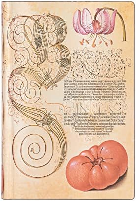 Paperblanks fb9350-3 notebook capa suave, flexis lily & tomate, mila botanica, mini, a6, governada