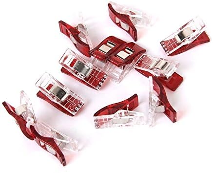 Clipes de costura de Yeqin, clipes de papel, clipes de blinder, clipes multiuso, 50 pcs, vermelho