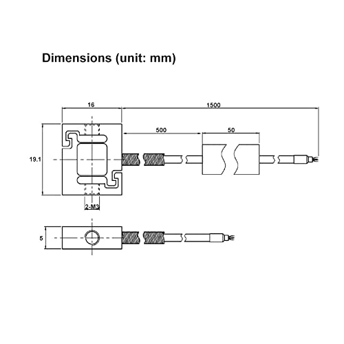 ATO Micro 10kg de célula de carga, tipo S, tensão e sensor de célula de carga de compressão, compressão