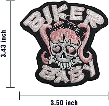 Bestielam Ferro em patch, Biker Baby Skull Bording remendos bordados, motocicletas rosa Costurar acessórios
