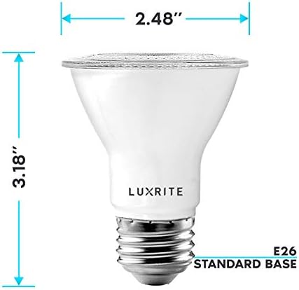 Luxrite 4 pack par20 lâmpadas LED, equivalente 50W, 5000k Branco brilhante, lâmpada de destaque