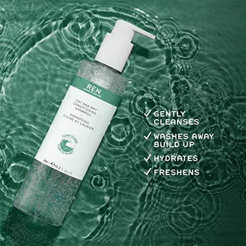 Ren Clean Skincare Oat e Bay Conditioning Shampoo - Hidratante Sulfato Free Shampoo com fragrância natural