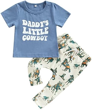 Infantil criança bebê menino roupas de verão de vaca camiseta de manga curta e calças de manga curta