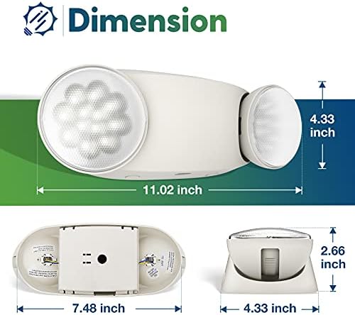 Freelicht 8 Pacote Luz de emergência, luzes de emergência para negócios, luzes de emergência LED com backup da