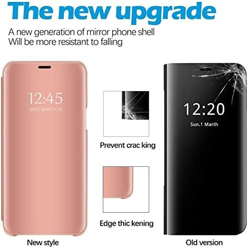 Caixa de couro Ultra S21 Compatível com Samsung Galaxy S21 Ultra 5G Caixa de telefone Clear View Makeup espelho