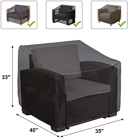 Capas de cadeira ao ar livre, capas de cadeira de pátio de Alster, tampas pretas duráveis ​​e impermeáveis
