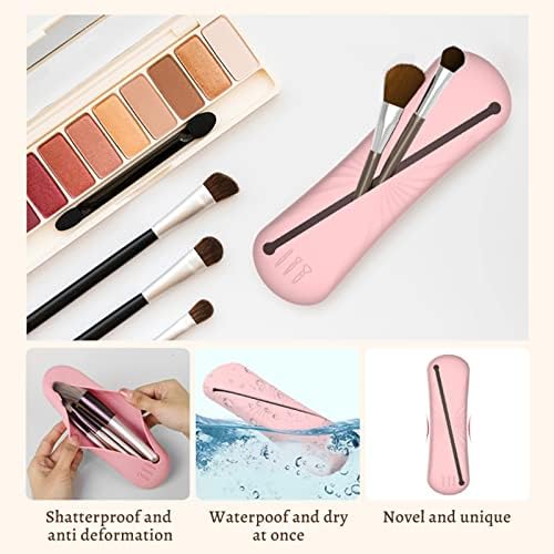 DLCBROUR Travel Makeup Brush Solder, capa de pincel de maquiagem de silicone macio, escovas de cosméticos