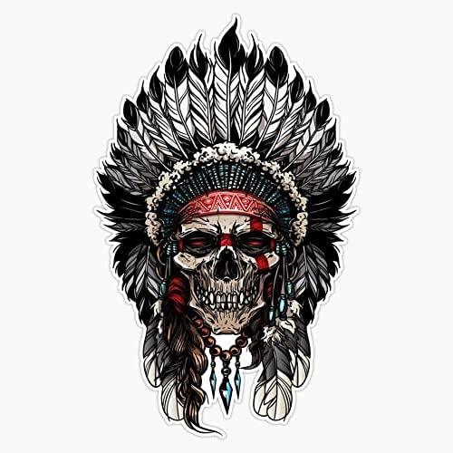 Skull Indiani d'America adesivo adesivo de vinil 5