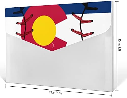 Flag do estado de bandeira do estado do Colorado Lace de expansão da pasta de acordeão da pasta 6 bolsos Organizador