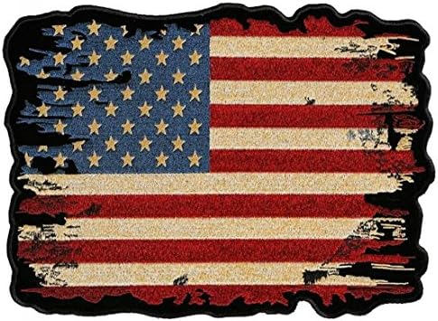 Couro Patriótico Americano Americano Bandeira Americana Bordada Patch-Red-Large