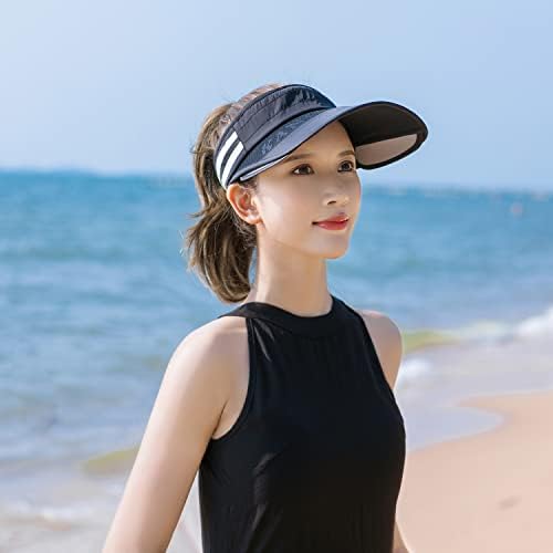 Peicees Sun Visor Hat com largura para mulheres Cap de proteção solar para tênis de tênis de golfe Running caminhada
