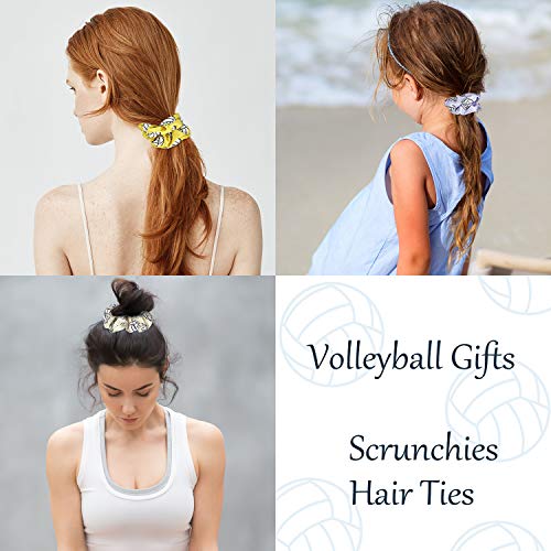 12 peças Esporte de vôlei scrunchies de cabelo esportivo de vôlei laços de cabelo de seda cetim elástico scrunchies