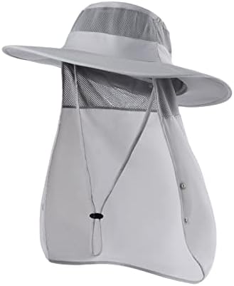 Chapéu de pesca Sclzoed para homens ， Chapéu de sol ao ar livre upf50+ malha larga chapéu de pesca