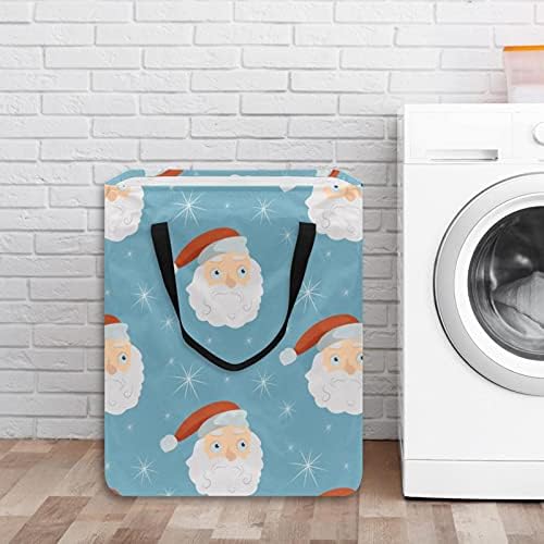 Engraçado Papai Noel Padrão de lavanderia Cesta de roupas de pano grande cesta de bolsa cesto de roupa dobrável