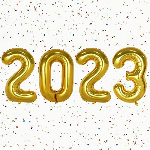 Tellpet 2023 Balão de balão de graduação para a turma de 2023, decorações de festa de formatura, ouro